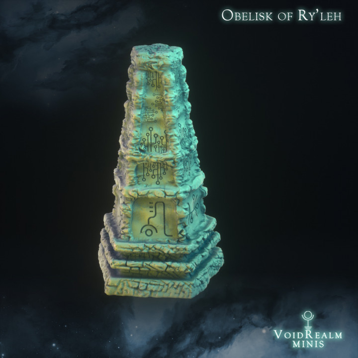 obelisk r'lyeh voidrealm minis Store Tabletop 3D Printable Terrain Fantasy horror terrain cosmic cthulhu mythos rlyeh lovecrat 3D print model - Mito3D