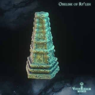 obelisco r 39 lyeh voidrealm minis loja tampo mesa 3D imprimível terreno fantasia Horror cósmico Cthulhu mythos rlyeh amorcrata 3d print model - Mito3D