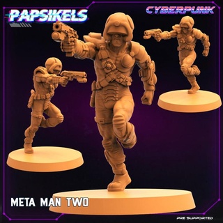 meta man two papsikels miniatures Tabletop Characters & Creatures Sci-Fi Universe punk cyberpunk cyber 3d print model - Mito3D