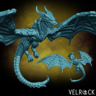 Wyvern monter 1 présupporté velrock art miniatures table personnages créatures fantaisie univers boutique dragon rpg dnd canard 3d print model - Mito3D