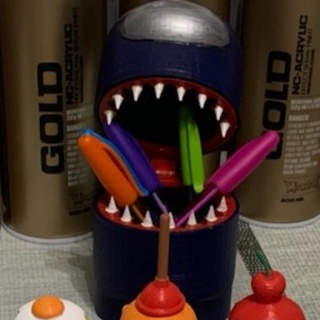 pot crayon among us - pen holder sallah Home & Garden Office Pen Holders impostor crewmate pot- -crayon imposteur 3d print model - Mito3D