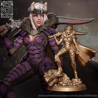 dragon slayer - 32mm scale labyrinth models Tabletop Characters & Creatures Fantasy Universe dungeons fantasy hero rpg wargaming warhammer warrior character miniature boardgame tabletop wargame patreon d&d 3d print model - Mito3D