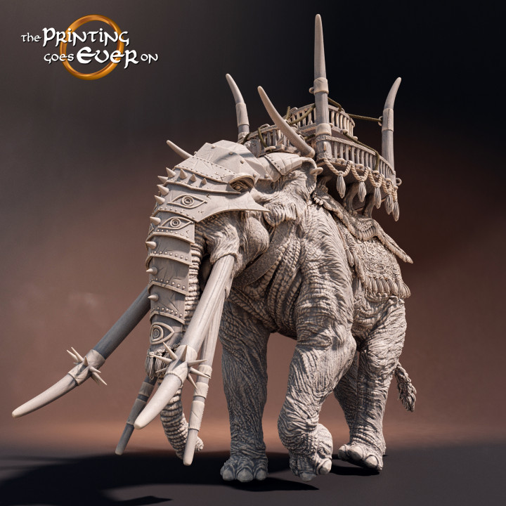 gigante guerra elefante gigantesco pre supported + equipaggio stampa mai bestia Schermo fantasia cavaliere mini mostro impostato wargaming warhammer cavallo miniatura Arabo lotr ghiaccio grande enorme età tavolo cavalleria pacco orientale 28mm dnd squadra gruppo bundle era glaciale montato arabo meridionale mezzo frostgrave schermaglia persiano middle east 5e banda rughe presupposto brughiera statblock khanato califfato 3D print model - Mito3D