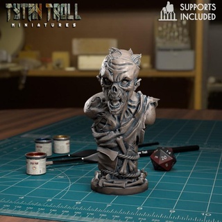 undead chess pawn pre-supported tytantroll miniatures Store bust skeleton spooky zombie creepy show pieces dnd busts presupported 3d print model - Mito3D