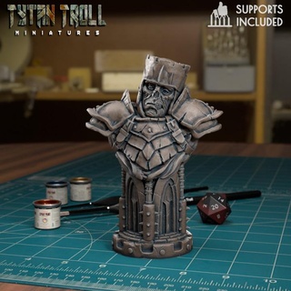 undead chess rook pre-supported tytantroll miniatures dragons dungeons fantasy scale minis pieces dnd 32mm 3d print model - Mito3D