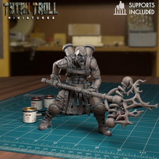 wasteland pilgrim artificer mage pre-supported tytantroll miniatures Store dragons dungeons mini scale minis dnd 32mm presupported 3d print model - Mito3D