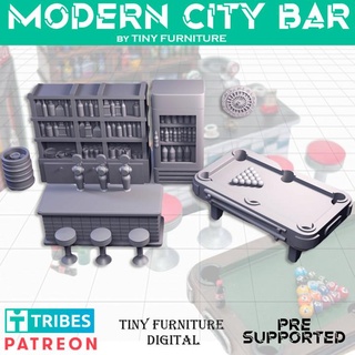 modern Kent bar küçük mobilya masaüstü 3D yazdırılabilir arazi minyatürler araları açılmak rol yapma oyunu Çorak 3d print model - Mito3D