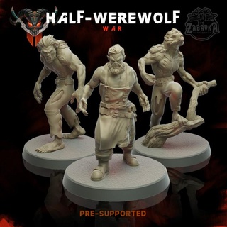 half werewolf - army war zabavka workshop Tabletop Characters & Creatures Fantasy Universe board game miniature d&d dnd 32mm armyofwar halfwerewolf 3d print model - Mito3D