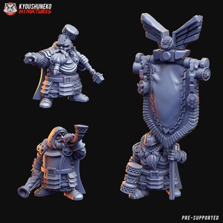 dwarf command group kyoushuneko miniatures Tabletop Characters & Creatures Fantasy Universe wargaming 3d print model - Mito3D