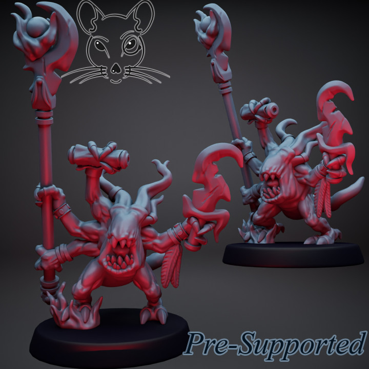 blind herald ratman forge Tabletop Characters & Creatures Sci-Fi Universe demon 40k warhammer aos tzeench 3D print model - Mito3D