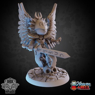 celestial blind justice pre-supported included dice heads Tabletop Characters & Creatures Fantasy Universe d&d dnd presupported celestialofblindjustice 3d print model - Mito3D