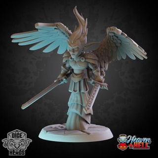 ángel furia pre supported incluido cabezas mesa caracteres criaturas fantasía universo d dnd presupuesto angeloffury 3d print model - Mito3D