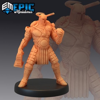 helmed barbarian hammer norse warrior nordic viking winter knight epic-miniatures fantasy medieval monster rpg warhammer sla enemy tabletop dungeon dnd pathfinder npc pre-supported supported pre 3d print model - Mito3D