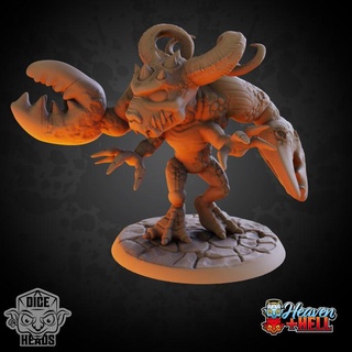 demon monster pre-supported included dice heads Tabletop Characters & Creatures Fantasy Universe d&d dnd presupported demonmonster 3d print model - Mito3D