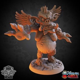 pig demon pre-supported included dice heads Tabletop Characters & Creatures Fantasy Universe d&d dnd nalfeshnee presupported nalfashnee pigdemon 3d print model - Mito3D