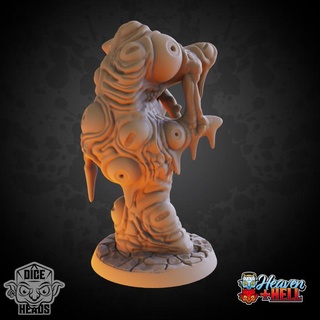 slime demon pre-supported included dice heads Tabletop Characters & Creatures Fantasy Universe presupported slimedemon 3d print model - Mito3D