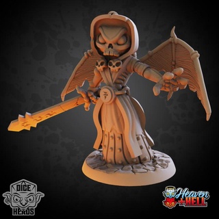 death bringer devil pre-supported included dice heads Tabletop Characters & Creatures Fantasy Universe d&d dnd deathbringer presupported deathbringerdevil 3d print model - Mito3D