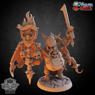 pit fiend pre-supported included dice heads Tabletop Characters & Creatures Fantasy Universe d&d dnd pitfiend presupported 3d print model - Mito3D