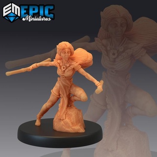 wildling princess bo female human character nordic free folk epic-miniatures fantasy medieval monster rpg warhammer sla enemy tabletop dungeon dnd pathfinder npc pre-supported supported pre 3d print model - Mito3D