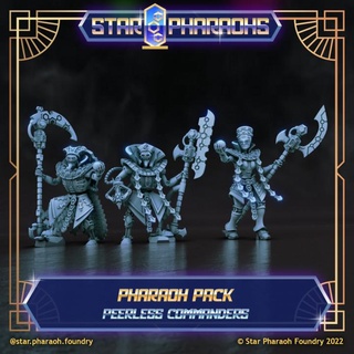 pharaoh pack - star pharaohs foundry Tabletop Characters & Creatures Sci-Fi Universe 40k egyptian queen wargaming commander lord scifi heroic 28mm overlord necron hq starpharaohfoundry 3d print model - Mito3D