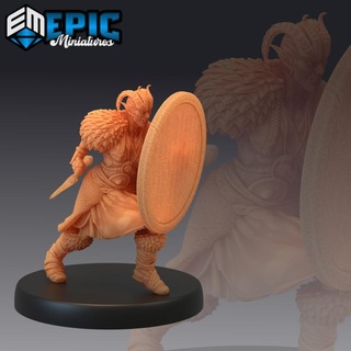 devil folk barbarian defending hell warrior male demon rogue epic-miniatures fantasy medieval monster rpg warhammer sla enemy tabletop dungeon dnd pathfinder npc pre-supported supported pre 3d print model - Mito3D