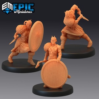 devil folk barbarian set hell warrior male demon rogue epic-miniatures fantasy medieval monster rpg warhammer sla enemy tabletop dungeon dnd pathfinder npc pre-supported supported pre 3d print model - Mito3D