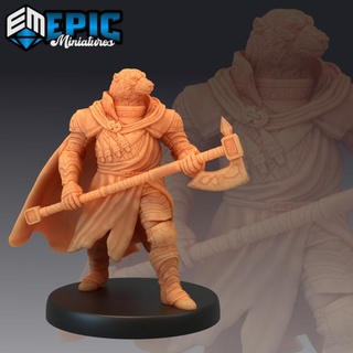 polar bear paladin dire warrior snow runner winter tribe epic-miniatures fantasy medieval monster rpg warhammer sla enemy tabletop dungeon dnd pathfinder npc pre-supported supported pre 3d print model - Mito3D
