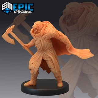 polar bear paladin roaring dire warrior snow runner winter tribe epic-miniatures fantasy medieval monster rpg warhammer sla enemy tabletop dungeon dnd pathfinder npc pre-supported supported pre 3d print model - Mito3D