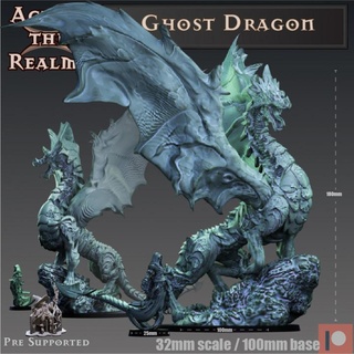 fantôme dragon 39 côté royaumes table personnages créatures fantaisie univers boutique jeu monstre rpg Mort vivant aile dnd éclaireur wyrm 5e 3d print model - Mito3D