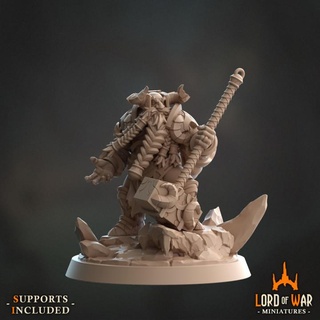 king frost dwarf presupported lord war miniatures Tabletop Characters & Creatures Fantasy Universe dragons fantasy modular roleplay rpg miniature weapons hammer boardgame tabletop wargame dungeon mountain dnd bundle dwarves supported presuported 3d print model - Mito3D