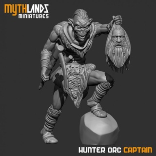 hunter orc captain mythlands miniatures Tabletop Characters & Creatures Fantasy Universe fantasy goblin rpg orcs wargame dungeon dnd goblins uruk urukhai orcos orco mythlandsminiatures trasgo trasgos 3d print model - Mito3D