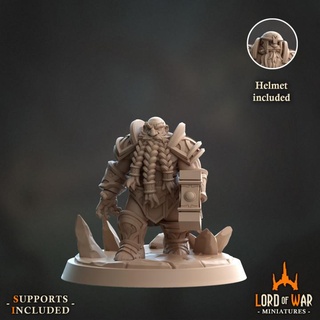 frost dwarf warrior 4 modular presupported lord war miniatures Tabletop Characters & Creatures Fantasy Universe axe dragons dungeons fantasy hands roleplay rpg shield sword miniature weapons hammer boardgame tabletop wargame dnd dwarves supported 3d print model - Mito3D