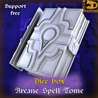 arcane spell tome dice box print place hinge snee 3d Home & Garden Homeware Storage and boxes Tabletop accessories book mage dnd pathfinder sorcerer ttrpg 3d print model - Mito3D