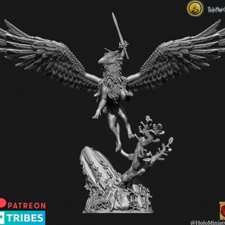 highborn elves lord gryphon holominiatures Tabletop Characters & Creatures Fantasy Universe elf hero sword wargaming high flying tabletop prince elven dnd lance mounted 9thage highelf gryph highborne 3d print model - Mito3D