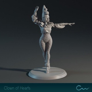 palyaço kalpler pelerin wyrm hayran Sanat aksiyon rakamlar masaüstü karakterler yaratıklar heykelcik kız minyatürler Kadın sirk dnd ttrpg 3d print model - Mito3D