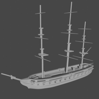 1 285 6mm american frigate uss cumberland 1842-62 285-us-2 henry turner Tabletop Characters & Creatures Historical Universe Vehicles Machines battle roads hampton 3d print model - Mito3D
