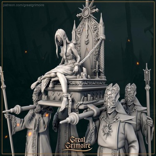 sacred procession great grimoire Tabletop Characters & Creatures Fantasy Universe chain mask staff holy throne 35mm group bandage sacrifice 32mm chandelier shackles purge heresy 3d print model - Mito3D