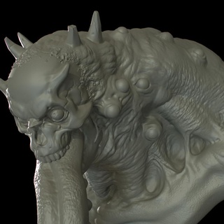 undead horror 75mm bust jeremy smith Tabletop Characters & Creatures Fantasy Universe Fan Art Busts creature monster detail academic 3d print model - Mito3D