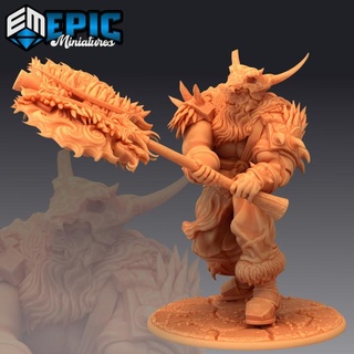 frost giant warrior attacking male arctic guard wildling nordic free folk epic-miniatures fantasy medieval monster rpg warhammer sla enemy tabletop dungeon dnd pathfinder npc pre-supported supported pre 3d print model - Mito3D