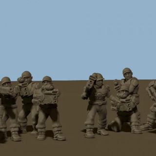 space communist human auxiliaries - scout infantry squad downtown3d Tabletop Characters & Creatures Sci-Fi Universe futuristic guard industrial kit model sci-fi miniature imperial post tau vesa apocalyptic pathfinders grimdark gue 3d print model - Mito3D