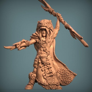 elf druid pre-supported print minis forest high elves elven archers warriors woodland 3d print model - Mito3D