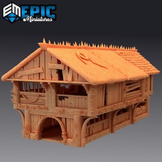 barbarian hall norse building nordic tribe viking village epic-miniatures Store fantasy medieval monster rpg warhammer sla enemy tabletop dungeon dnd pathfinder npc pre-supported supported pre 3d print model - Mito3D