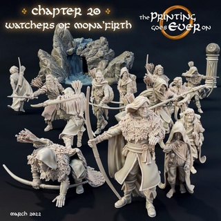 chapter 20 - watchers mona'firth presupported printing goes ever Tabletop Characters & Creatures Fantasy Universe fantasy fighter mini secret set wargaming warhammer hunter miniature lotr tabletop ranger pack scout 28mm dnd squad group bundle stealth rangers tracker frostgrave skirmish halfling waterfall 5e warband pre-supported hideout statblock 3d print model - Mito3D