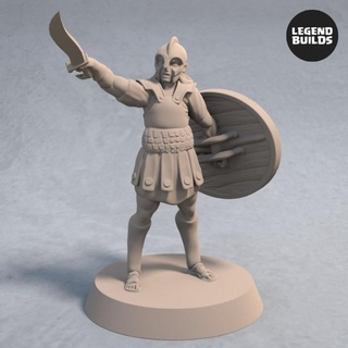 soldiers nemis sword shield pose 1 legendbuilds Tabletop Characters & Creatures Fantasy Universe army dragons dungeons fantasy rpg soldier wargaming warhammer tabletop pathfinder ttrpg 3d print model - Mito3D