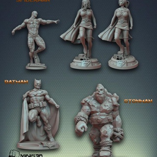 pacco eroi meraviglia ignacio berbel garcia negozio Batman uomo Ragno superuomo superdonna stonman 3d print model - Mito3D