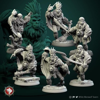 flying monkeys set 6 miniatures 32mm pre-supported white werewolf tavern Tabletop Characters & Creatures Fantasy Universe Store creature rpg wargame creatures dnd ttrpg 3d print model - Mito3D