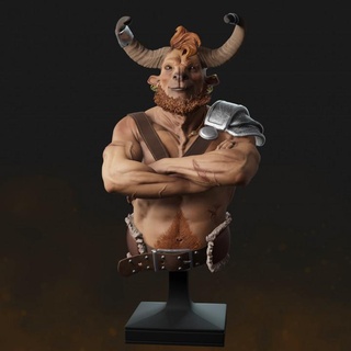 tauro ethereal sculpts Tabletop Characters & Creatures Fantasy Universe Fan Art Busts bust mini warrior character bull miniature tabletop minotaur humanoid 3d print model - Mito3D