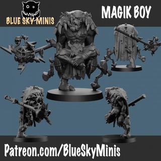 magicien garçon bleu ciel minis table personnages créatures Sci univers boutique orc ork guerre miniature peindre 28mm 3d print model - Mito3D