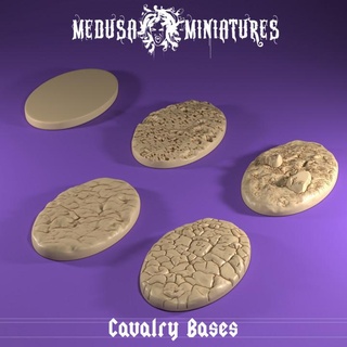 pre-supported cavalry bases medusa miniatures Tabletop accessories free old oval horse base tabletop minis round 28mm 32mm 3d print model - Mito3D