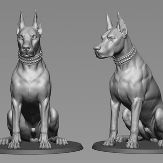 Doberman Garawake oyuncaklar oyunlar hayvan yaratık rakamlar köpek Evcil Hayvan kimlik avcısı 3d print model - Mito3D